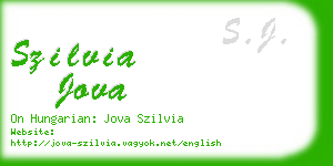 szilvia jova business card